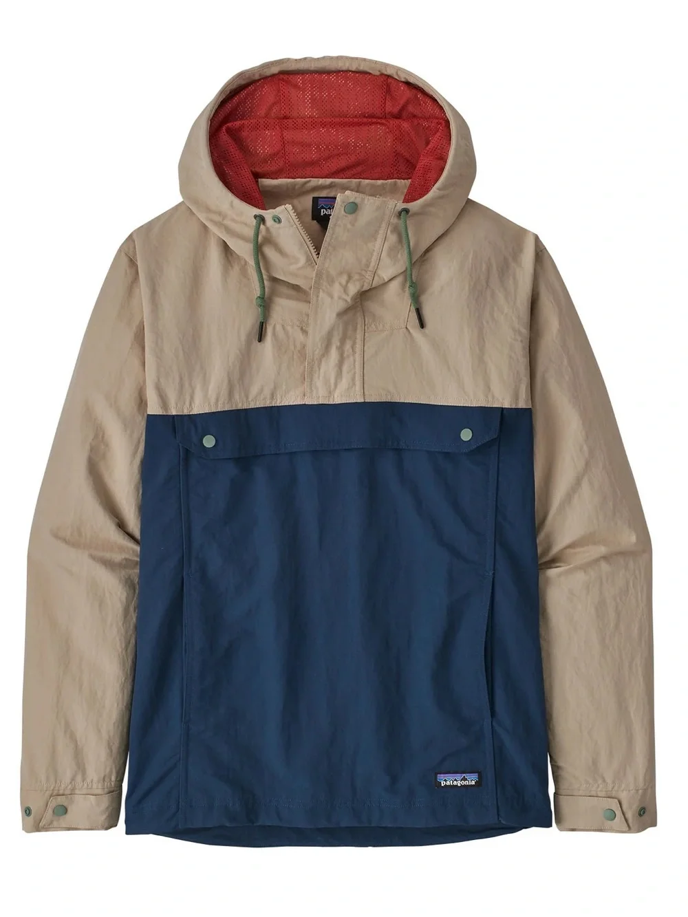 Patagonia M's Isthmus Anorak STY26515 SP22 Navy Blue & Beige Color Size Medium